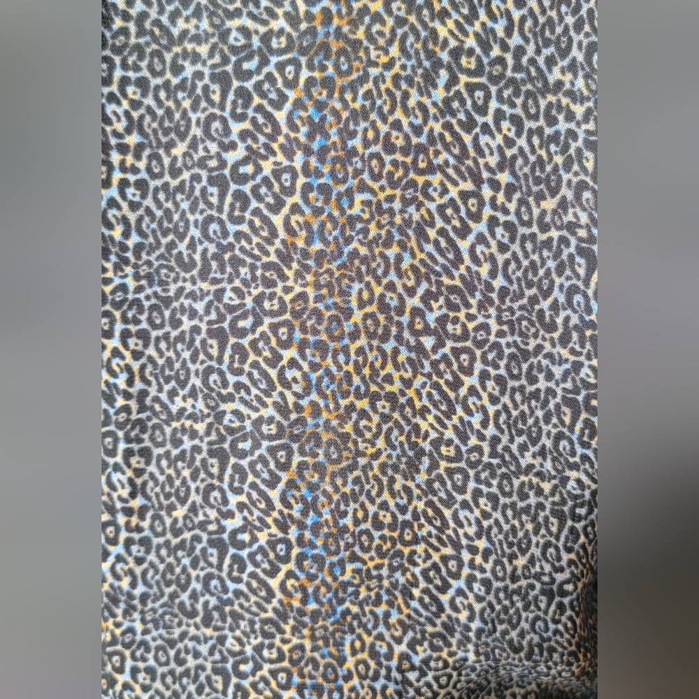 Bl^nk London Anthropologie Midi Dress Womens S Black Blue Tan Animal Print Boho - Picture 9 of 15